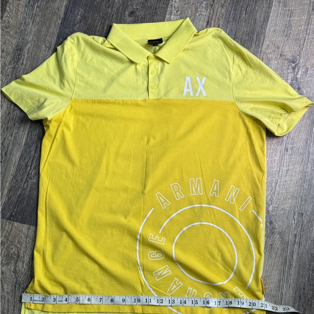 Men’s Large Armani Exchange Light Yellow x Mustard Yellow Casual Button Down Tee